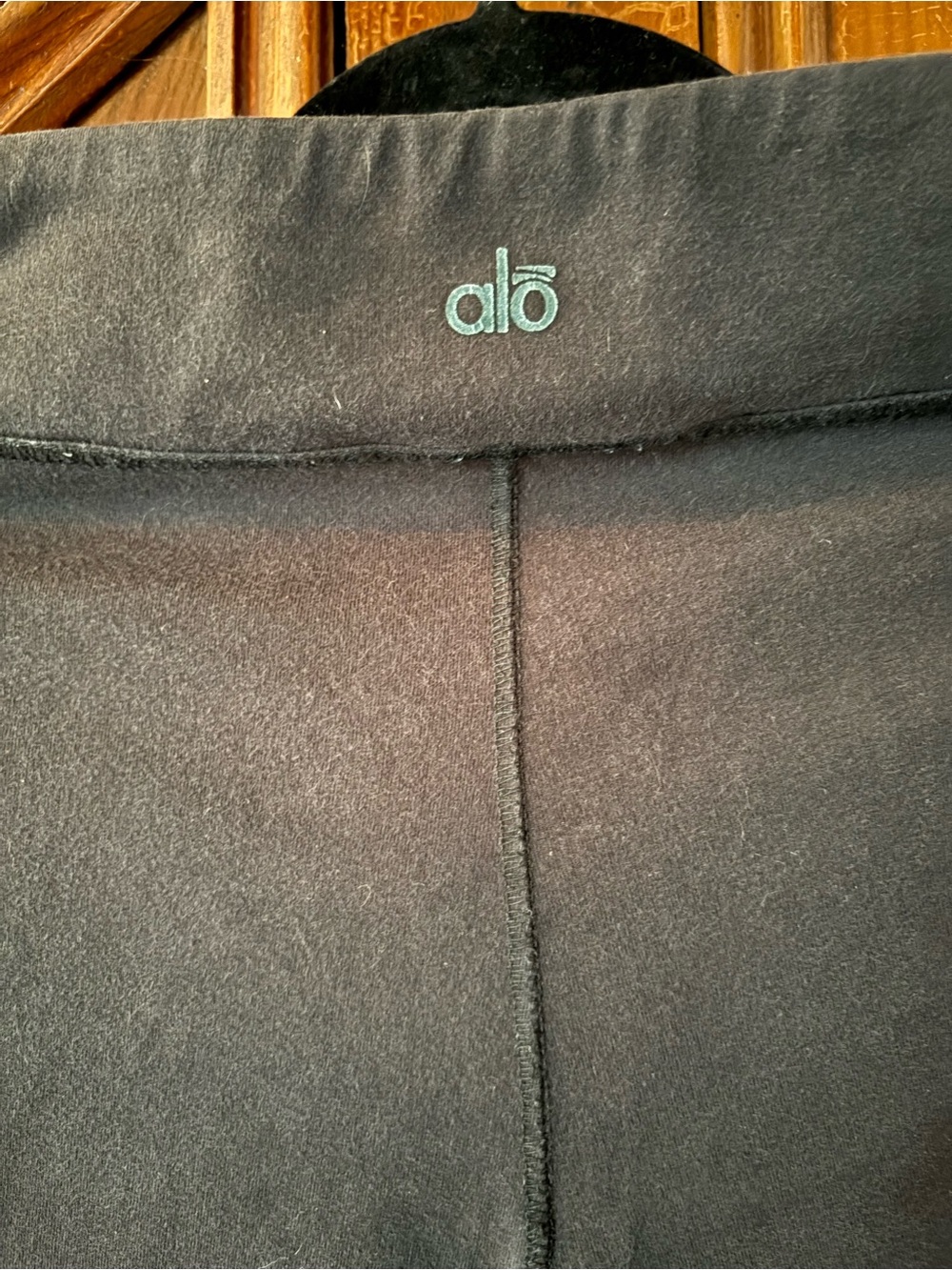 ALO Yoga Black capris with Center Back Logo
